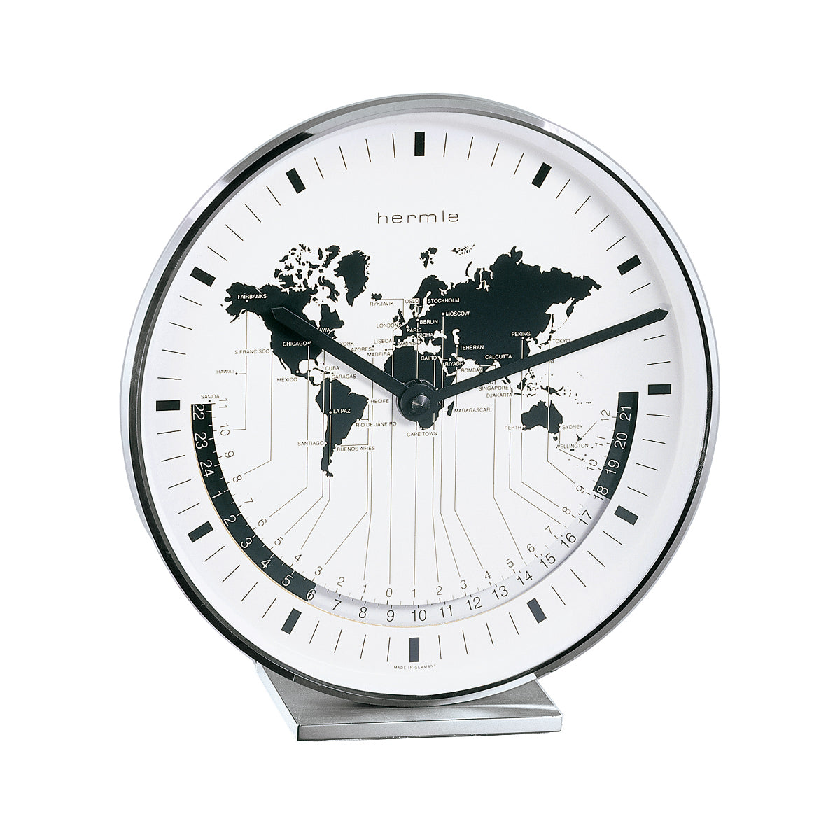 Modern Brass Buffalo World Map Timezone Table Clock – Hermle North