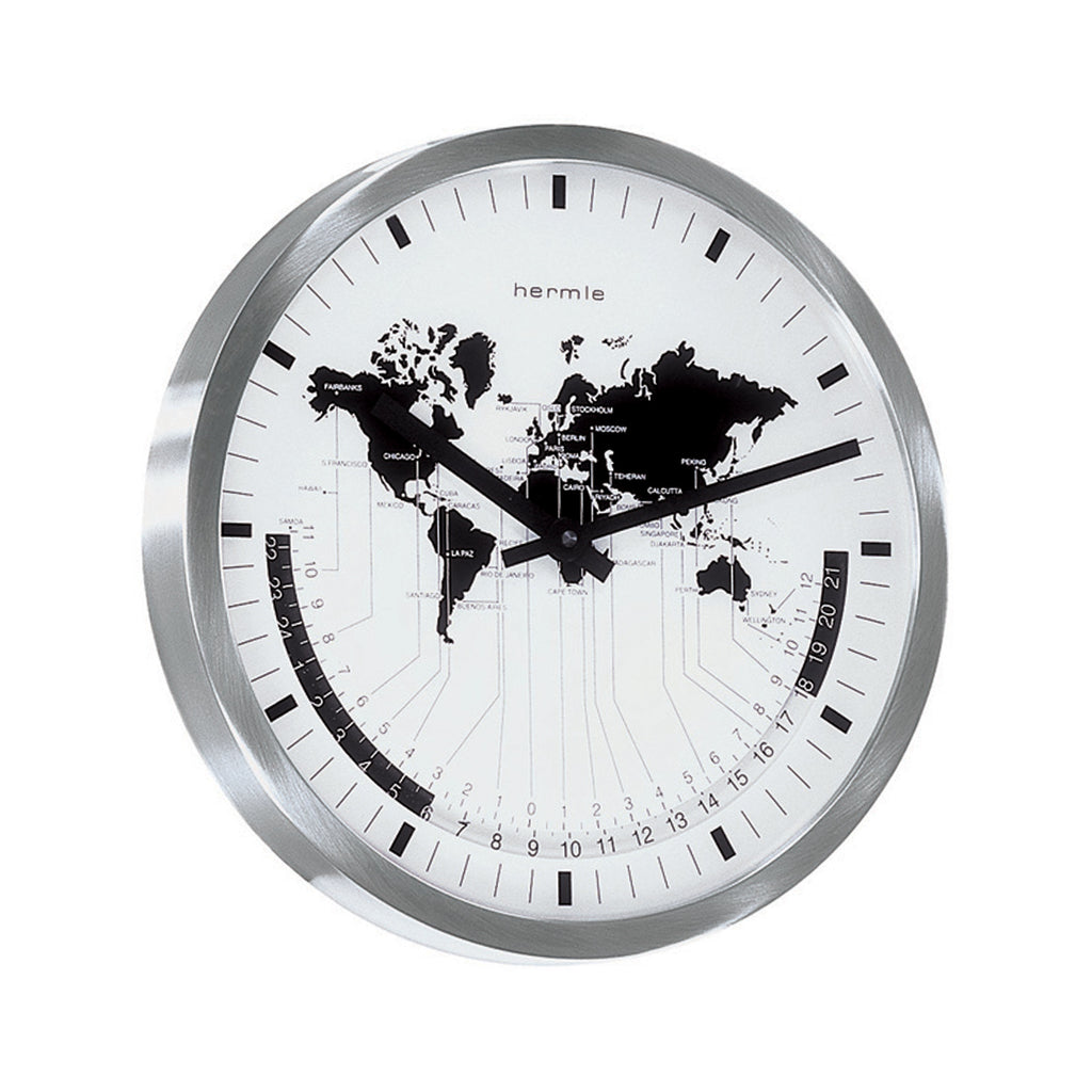 AIRPORT WORLD MAP TIMEZONE WALL CLOCK – Hermle North America
