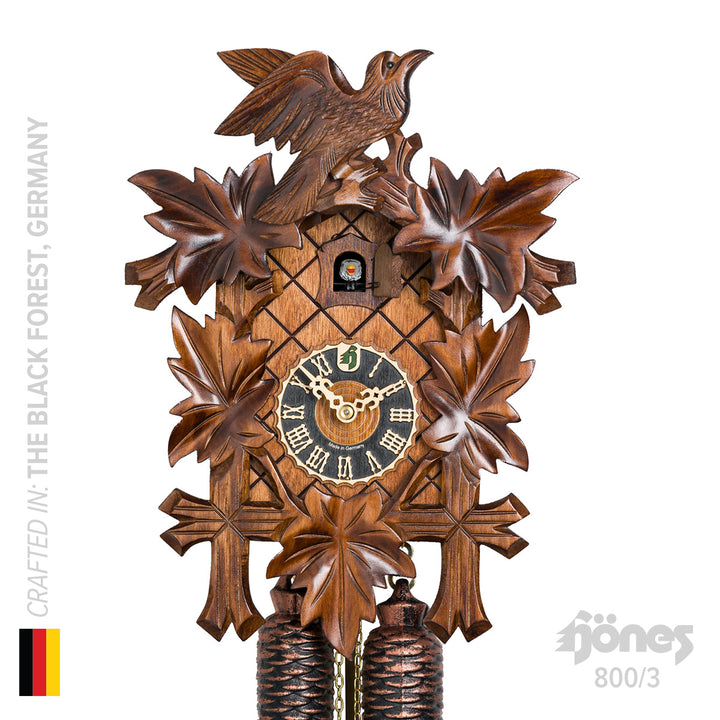 Lena 8-day cuckoo clock (800/3) by Hönes on white background