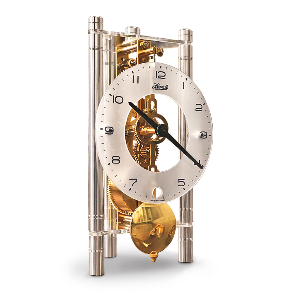 Lakin Clock Kit - skeleton clock by Hermle on white background - build your own clock