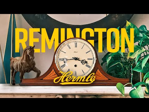 Bold transitional Remington Tambour Mantel Clock with Contrasting