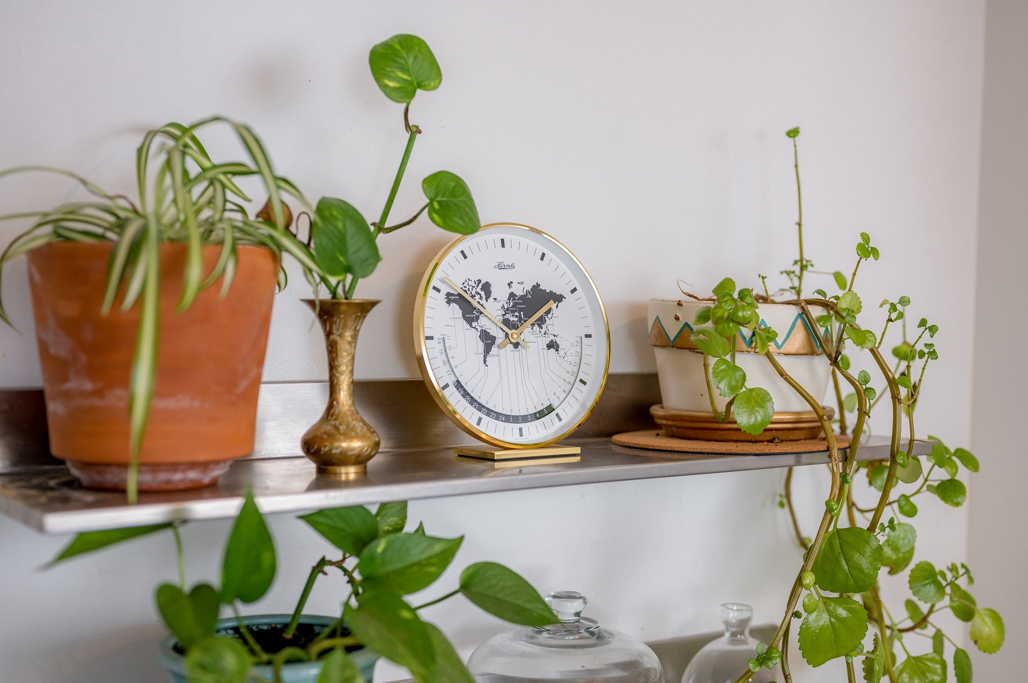 Modern Brass Buffalo World Map Timezone Table Clock – Hermle North