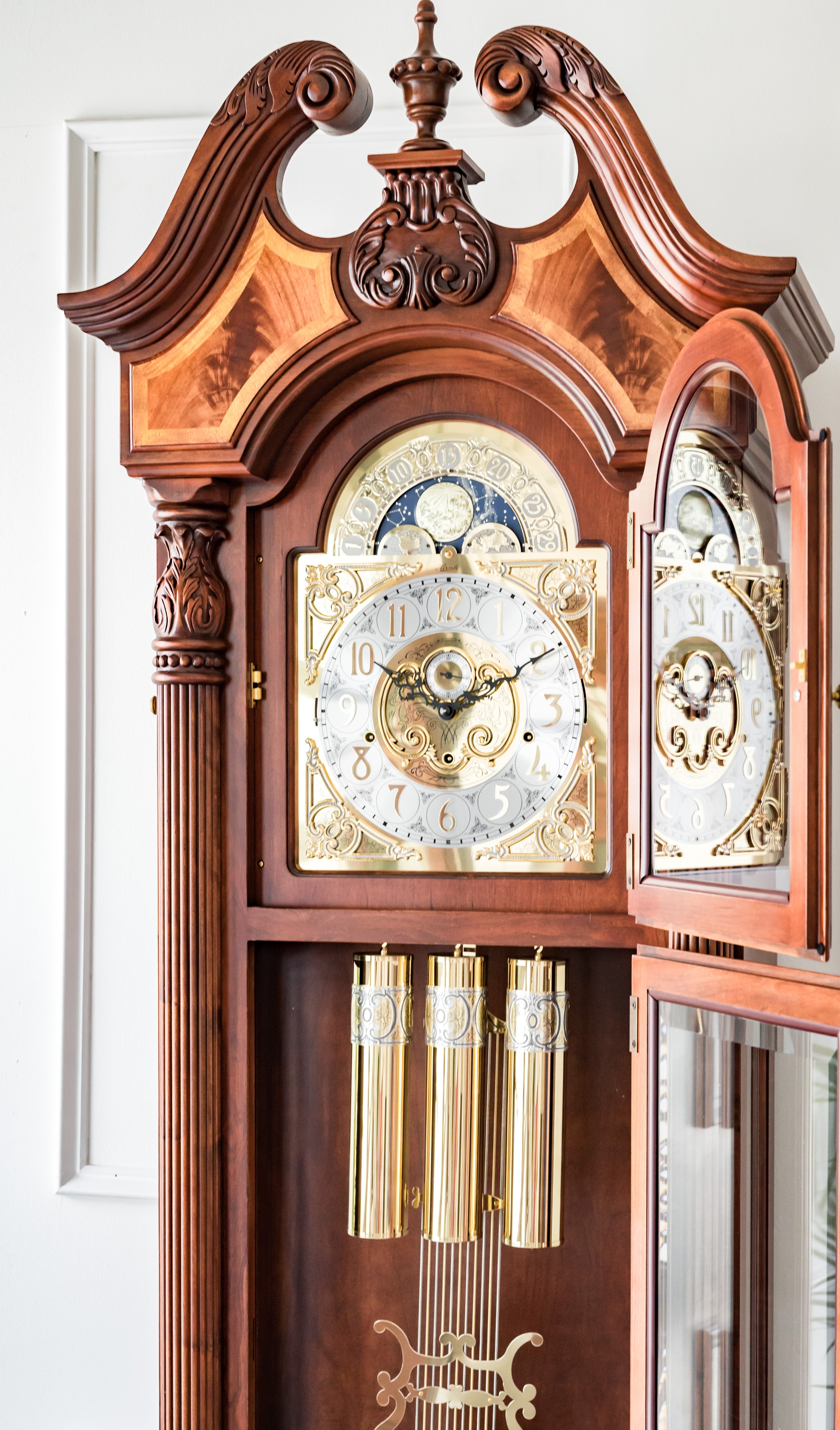 Inlaid Burl store Wood Clock